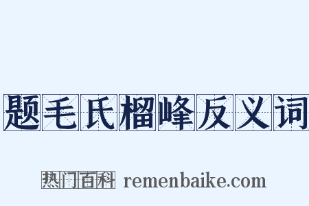 题毛氏榴峰反义词是什么意思的图片